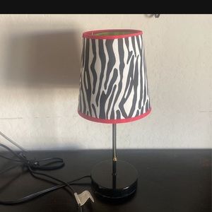 Zebra print lamp
